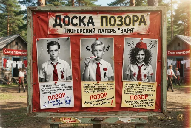 Доска позора лагеря «Заря»